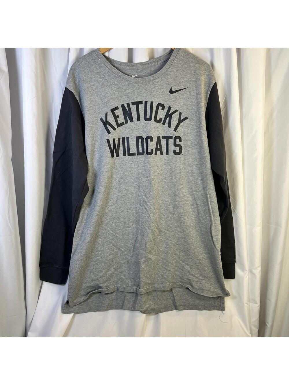 Kentucky Wildcats T Shirt Mens Gray Long Sleeve Nike Tee Athletic Cut XL EUC